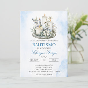 Invitation Baptême aux bougies en espagnol