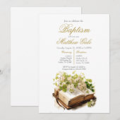 Invitation baptême avec bible (Devant / Derrière)