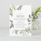Invitation Baptême avec verdure (Debout devant)