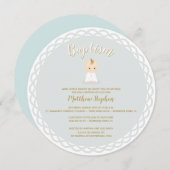 Invitation Baptême Baby Boy (Devant / Derrière)