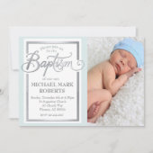 Invitation Baptême, Baptême, Baptême De Garçon (Devant)