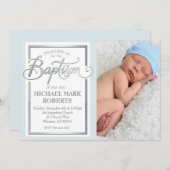 Invitation Baptême, Baptême, Baptême De Garçon (Devant / Derrière)