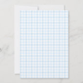 Invitation Baptême Baptême Bleu Gingham Invitation, Baptême g (Dos)