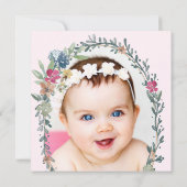 Invitation Baptême baptême Fleurs de champ photo personnelles (Dos)