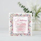 Invitation Baptême baptisant Croix de Bourgogne florale (Debout devant)