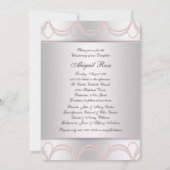 Invitation Baptême bébé fille Croix Rose (Dos)