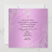 Invitation Baptême Bébé Fille rose violet (Dos)