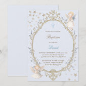 Invitation baptême bébé garçon (Devant / Derrière)