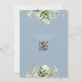 Invitation Baptême Bébé Garçon Code QR Dusty Blue Oh Boy Gree (Dos)