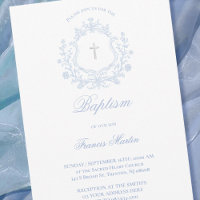 baptême bébé garçon crête bleu pastel