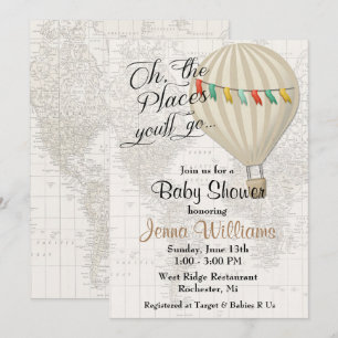Invitation Baptême Bébé Genre Neutre Montgolfière