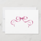 Invitation Baptême Bébé Ruban Rose Aquarelle (Dos)