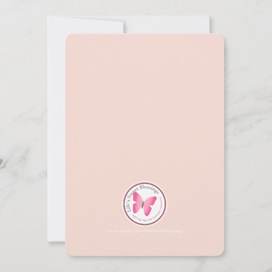 Invitation Baptême Bébée avec Bonnet (Dos)