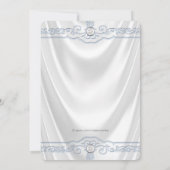 Invitation Baptême blanc et bleu Christening Satin blanc (Dos)