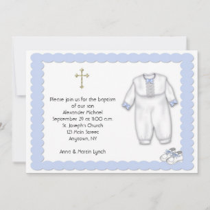 Invitation Baptême bleu