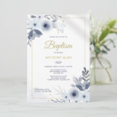 Invitation Baptême bleu (Debout devant)