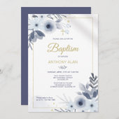 Invitation Baptême bleu (Devant / Derrière)