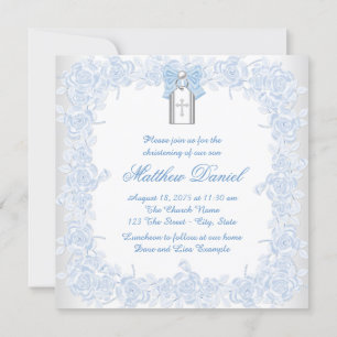 Invitation Baptême Bleu Bébé