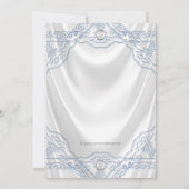 Invitation Baptême Bleu Bébé Blanc Satin (Dos)