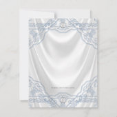 Invitation Baptême Bleu Bébé Blanc Satin (Dos)