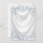 Invitation Baptême Bleu Bébé Blanc Satin (Dos)