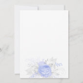 Invitation Baptême bleu clair floraux garçon élégant blanc (Dos)