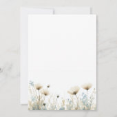 Invitation Baptême bleu Dusty Floral Cross Garçon Christening (Dos)