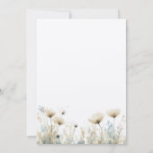 Invitation Baptême bleu Dusty Floral Cross Garçon Christening (Dos)