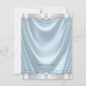 Invitation Baptême Bleu et Argent (Dos)
