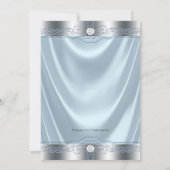 Invitation Baptême bleu et argent des garçons (Dos)