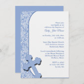 Invitation Baptême Bleu Garçon (Devant / Derrière)