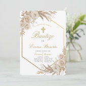Invitation Baptême Boho pampas  (Debout devant)