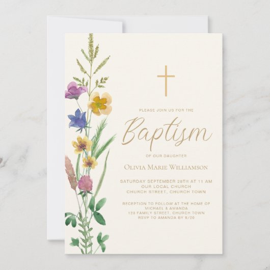 Invitation Baptême botanique (Devant)