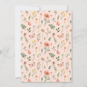 Invitation Baptême botanique d'une pêche élégante (Dos)