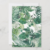 Invitation Baptême botanique élégant peint à la feuille verte (Dos)