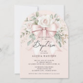 Invitation Baptême Bow & Blossom (Devant)
