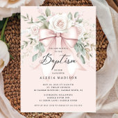 Invitation Baptême Bow & Blossom