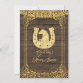 Invitation baptême Brown & Gold Mexicain Charro & 3ème annive (Dos)