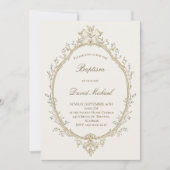 Invitation baptême cadre beige (Devant)
