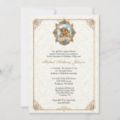 Invitation Baptême catholique Angels de baptême Floral (Devant)