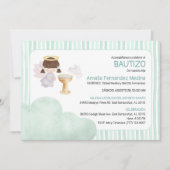 Invitation Baptême catholique Aquarelle mignonne Angel fille (Devant)