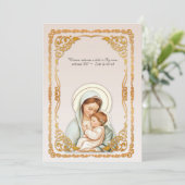 Invitation Baptême catholique baptême bénédiction Mère Jésus (Debout devant)