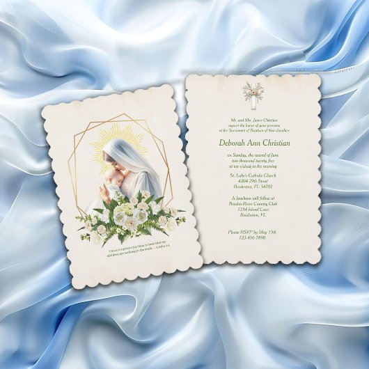 Invitation Baptême catholique baptême bénédiction Mère Jésus