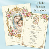 Invitation Baptême catholique baptême bénédiction Mère Jésus
