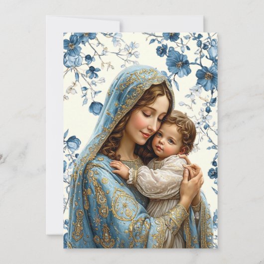 Invitation Baptême catholique baptême bénédiction Mère Jésus (Dos)