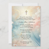 Invitation Baptême catholique baptême Pastel Floral (Devant)