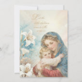 Invitation Baptême catholique baptême Pastel Floral (Dos)