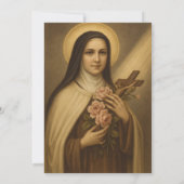 Invitation Baptême catholique baptême Saint-Thérèse (Dos)