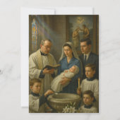 Invitation Baptême catholique bébé Lille blanche (Dos)