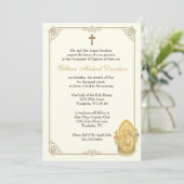 Invitation Baptême catholique Christening Marie et Jésus (Debout devant)